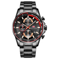 MINI FOCUS MF0218G Men's Quartz Watches Stainless Steel Strap Waterproof Chronograph Business Waterproof Wrist Watch